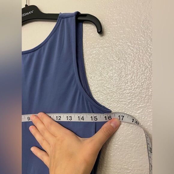 Weissman Dance Costume blue dress Matte Jersey Dress With Drape D10445 MA adult - Picture 8 of 12